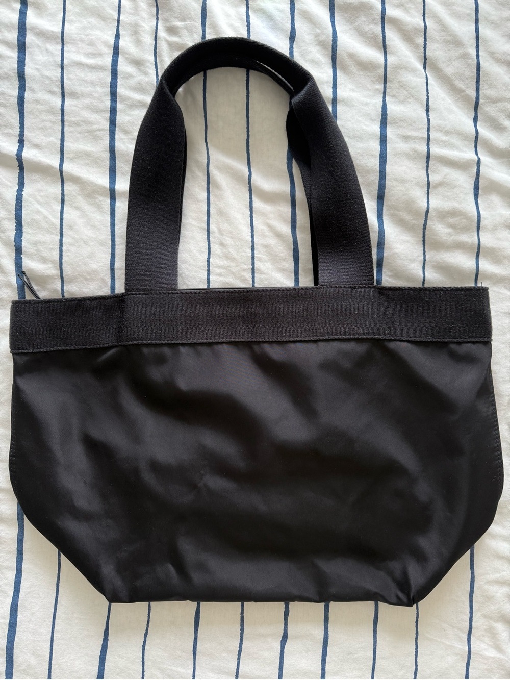 Uniqlo Black Nylon Tote Bag with Inner Zipper Pocket